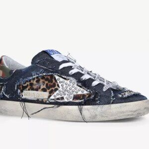 Golden Goose Super Star LAB Demin Leopard Sneakers 38/US 8
